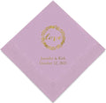 Weddingstar Personalized Printed Paper Napkins 3-Ply 50 Pack - Cocktail Lavender