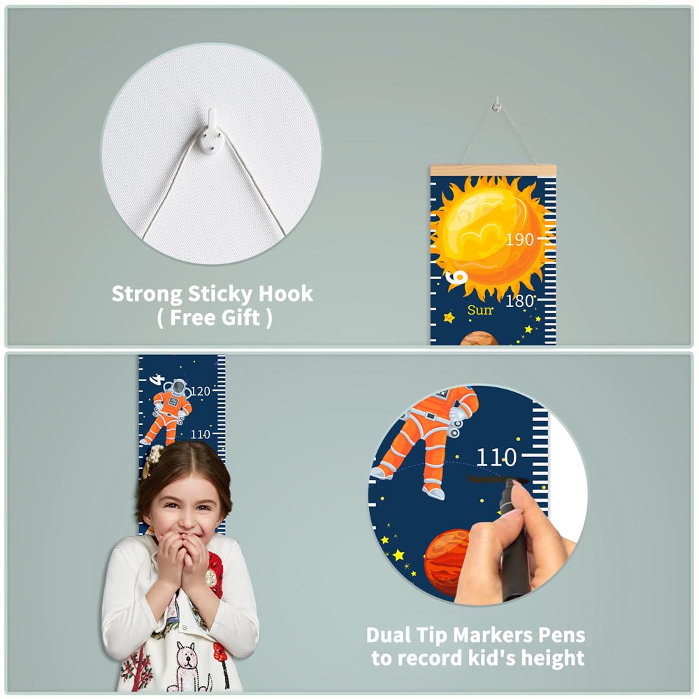 Baby Growth Chart for Wall - Height Chart for Kids Nursery Decor Wall Hanging Measurement Ruler Toddler Room Decor Play Room Essentials Birthday Christmas Gifts for Boys Girls 79"X7.9" (Sports Balls)