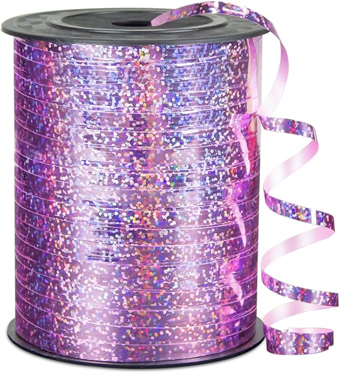 KMER LIFE Premium Light Pink Shiny Curling Shiny Ribbon, 1/5" Wide x 500 Yards Christmas Curling Ribbons for Gift Wrapping, Party Decoration, Balloon String, Ribbons for Florist Flower (1 Roll)