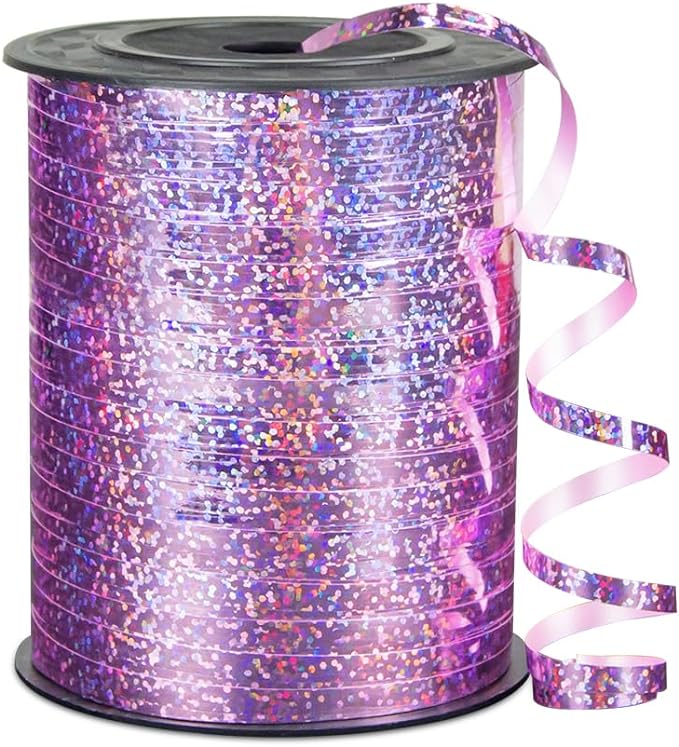 KMER LIFE Premium Light Pink Shiny Curling Shiny Ribbon, 1/5" Wide x 500 Yards Christmas Curling Ribbons for Gift Wrapping, Party Decoration, Balloon String, Ribbons for Florist Flower (1 Roll)