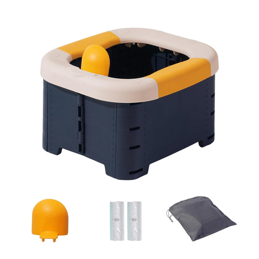 Toilet Bowls for Children Toddler Travel,Foldable Travel Potty for Boys Girls Emergency Toilets for Car,Outdoor,Camping and Indoor Seat with Storage Bag（Bean Paste Powder）