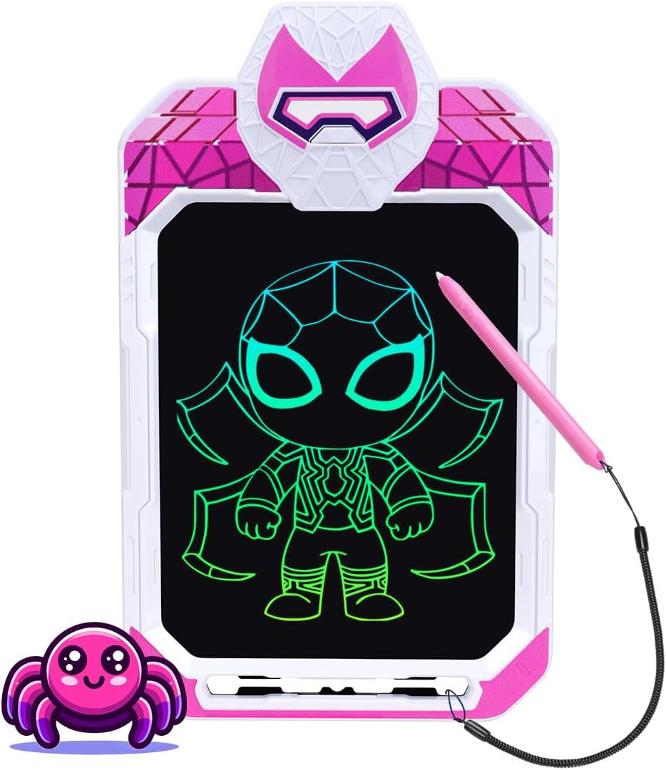 LCD Writing Tablet for Kids 10 Inch Spider Hero for Toddler 2 3 4 5 6 - Paint, Doodle Board, Drawing Pad - Travel Toys, Road Trip Car Activities, Birthday Christmas Gift Boys & Man