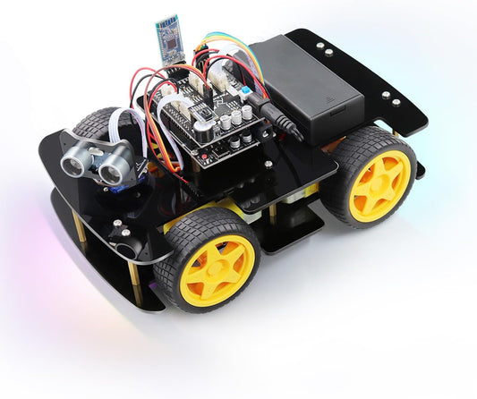 Freenove 4WD Car Kit (Compatible with Arduino IDE), Line Tracking, Obstacle Avoidance, Wireless Control App, Ultrasonic Sensor Motor Servo