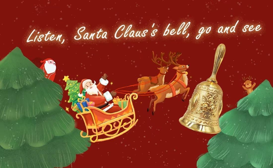 Hourwof Metal Wedding & Christmas Bells - Decorative Service Call Bell, Gold