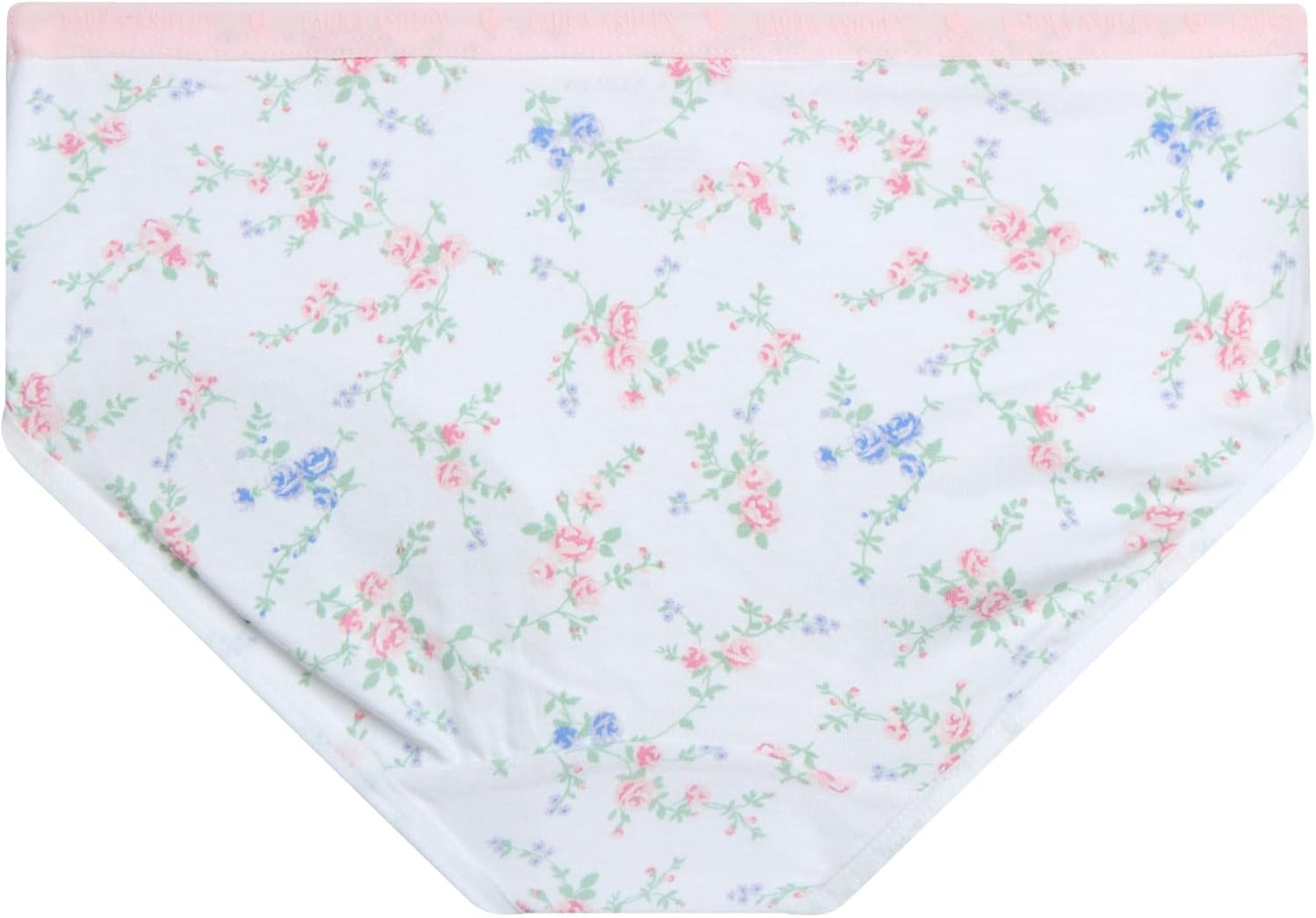 Laura Ashley Girls Underwear - 5 Pack Soft Stretch Breathable Panties for Girls - Lightweight Cotton Panties (Size: 4-12)