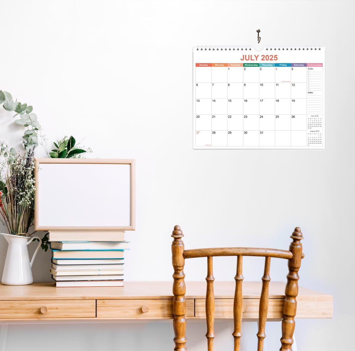 Calendar 2025-2026 - Wall Calendar from September 2025 to December 2026, 2025 Calendar with Premium Paper, Twin-Wire Binding & Hanging Hook, 11.5" x 14.5", Colorful