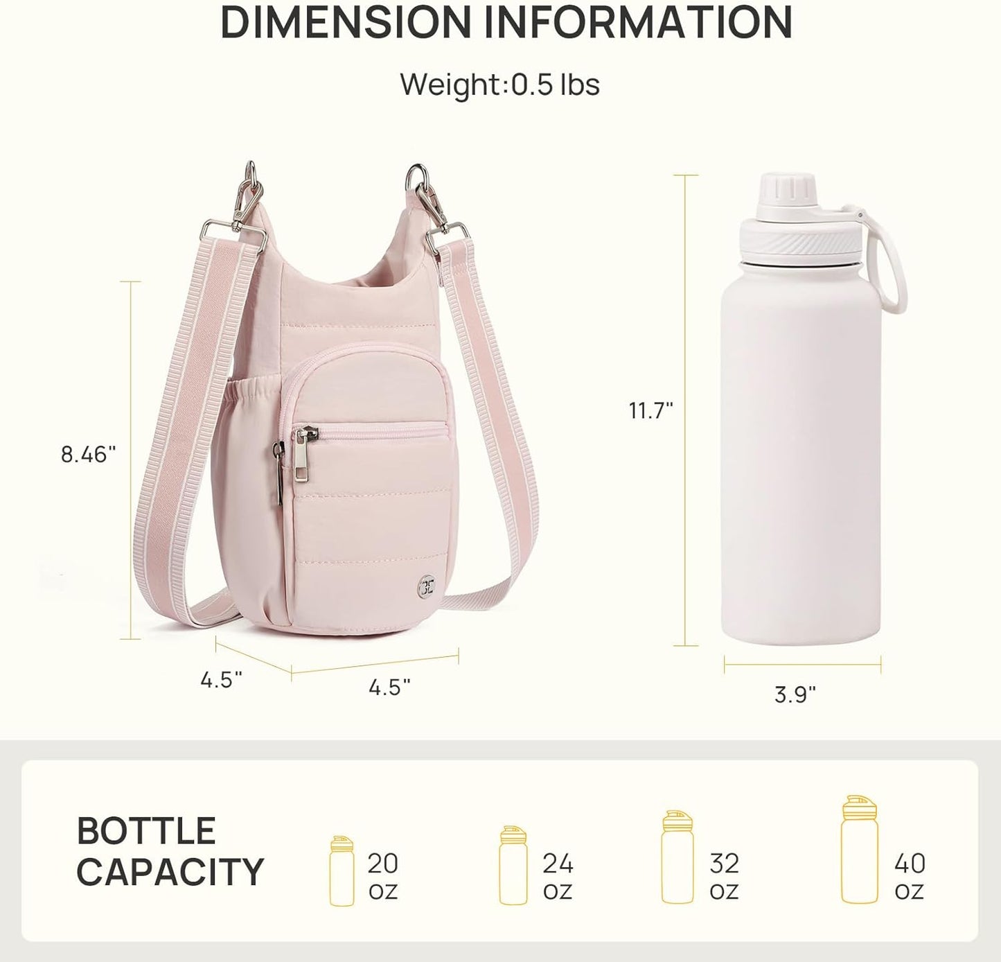 Telena Water Bottle Holder with Strap RFID Crossbody Bags for Women for Walking, Hiking, Cycling