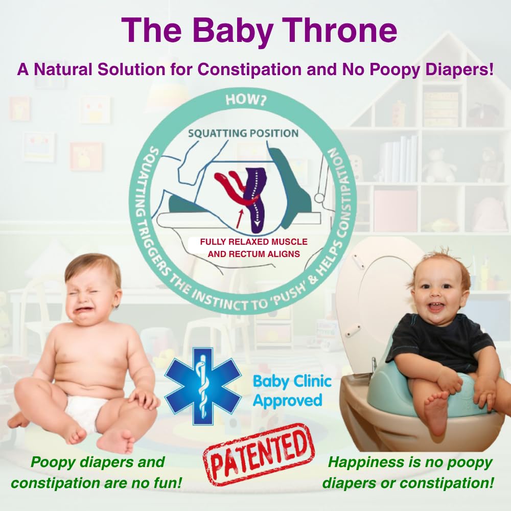 Pediatrician-Approved Squat Position for Easier Pooping & Elimination Communication (EC) | 7-in-1 Potty Training Seat | Includes Footrest, Step Stool & Toddler Toilet Seat | Reduces Diaper Waste