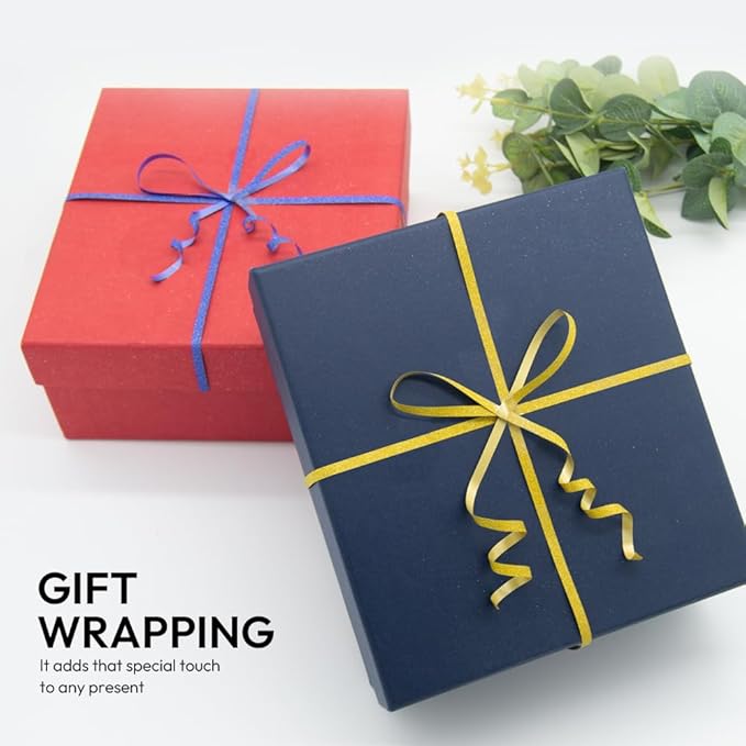 KMER LIFE Golden Glitter Curling Ribbon, 1/5" Wide x 500 Yards Christmas Curling Ribbons for Gift Wrapping, Party Decoration, Balloon String, Crafting, Balloon Ribbons for Florist Flower (1 Roll)