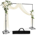 Jiang&Rong Backdrop Stand Kit - 10ft x 8.5ft Adjustable Photo Background Stand Support Poles with Heavy Duty Flat Base, Photo Metal Steel Pipe and Drape Frame Kit for Parties Birthday Wedding - Black