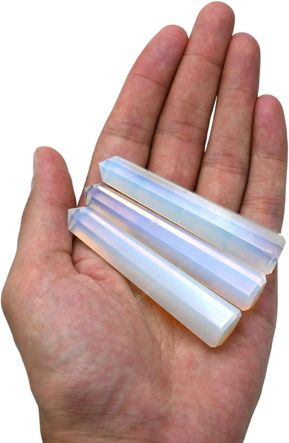Amazing Gemstone Opalite Crystal Towers ~ Natural Healing Crystal Point Obelisk for Reiki Healing and Crystal Grid (2" to 3" INCH)