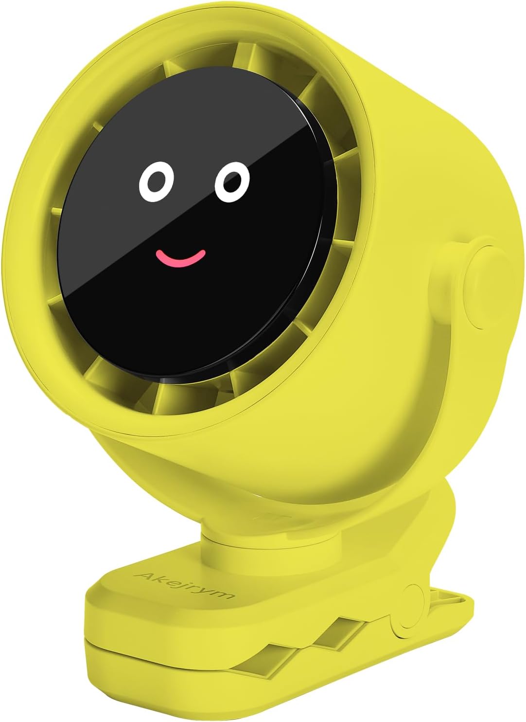 Clip on Fan for Bed, Portable Fan for Travel, Small Powerful 5 Speed Quiet 360° Rotate, Air Turbo Tech & Digital display, For Home Office Stroller Camping (Yellow)