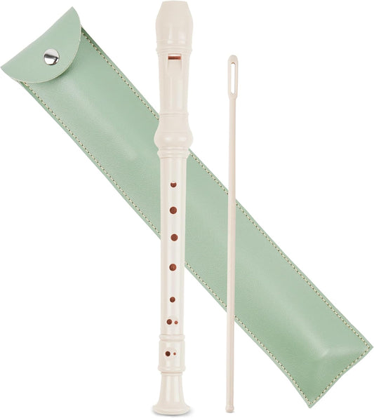LIZIMANDU Recorder Instrument for Beginner Adults,8-Hole Soprano Descant Recorder Music Flute with with Cleaning Rod & Leather Case For Home Entertainment(2-Green)