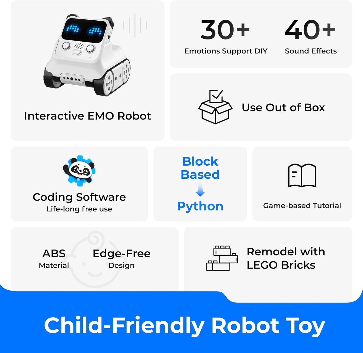 Makeblock Codey Rocky Interactive Emo Robot, Coding for Kids 8-12, STEM Toys Support Scratch Python Programming, Smart Robotics Gift for Kids 6+
