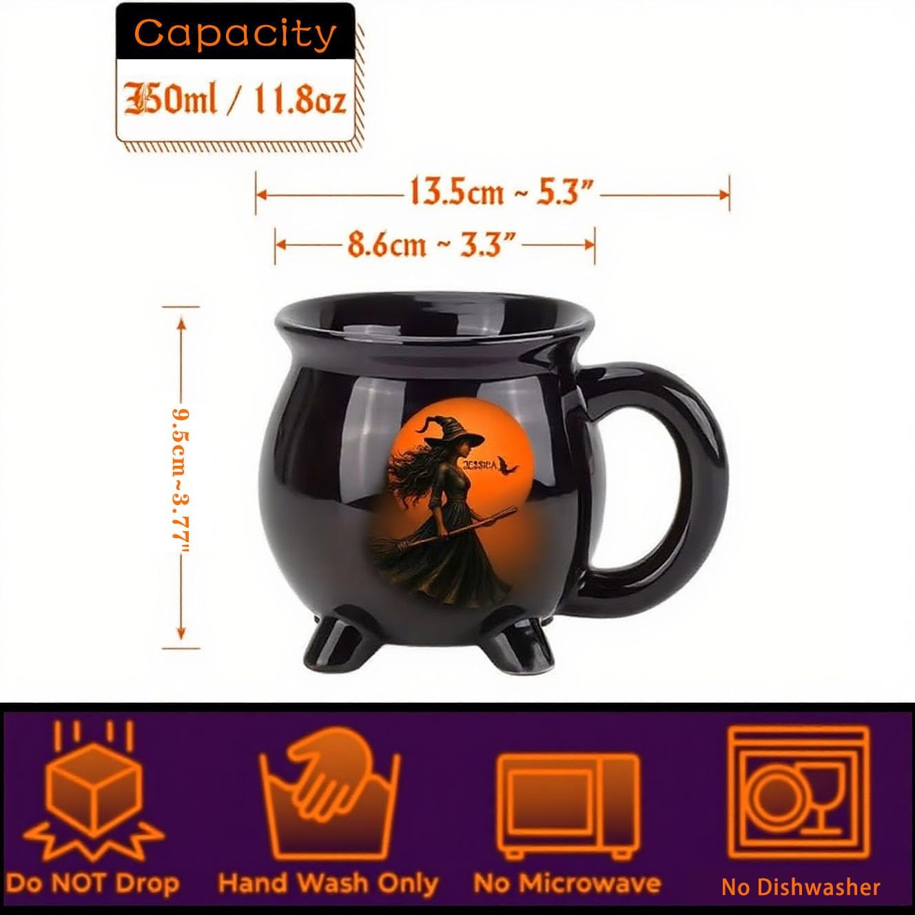 Custom Witch Cauldron Mug, Witch Themed Halloween Coffee Mug, Personalized Witches Brew Halloween Coffee Mug For Women, Besties, Family, Witches Cauldron (3 Pcs)