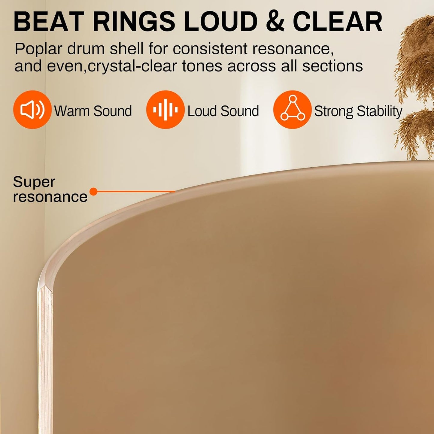 AODSK Kid Drum Sets 5-Piece for Beginners, 14 inch Full Size Complete Drum Kit with Adjustable Throne, Cymbal, Hi-Hat, Pedal & Drumstick, Black