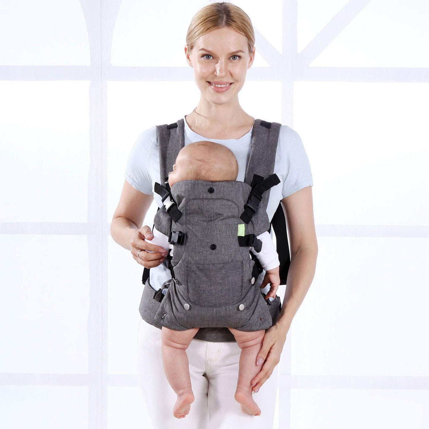 Baby Carriers Newborn to Toddler,Baby Carrier Wrap,Cozy Baby Holder Carrier Lightweight,Adjustable Baby Sling Support Carriers for Infant 7-45lbs Girl and Boy -All Positions,Shower Gift -Grey