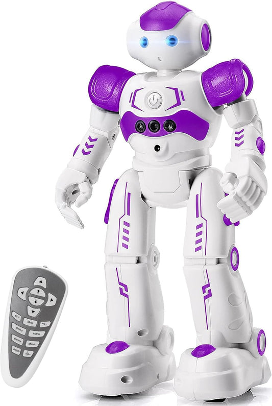 KingsDragon RC Robot Toys for Kids, Gesture & Sensing Programmable Remote Control Smart Robot for Age 3 4 5 6 7 8 Year Old Boys Girls Birthday Gift Present,Purple