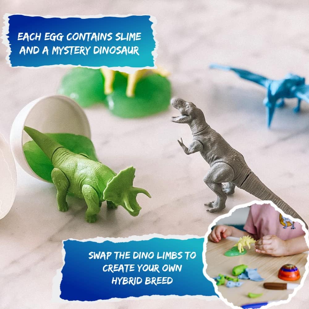 The Eggmazing Egg Decorator The DinoMazing Dinosaur Egg and Year-Round Egg Decorator Kit - Egg Decorating Spinner Arts and Crafts Activity - Includes Mystery Dino Eggs with Non-Toxic Slime and Markers