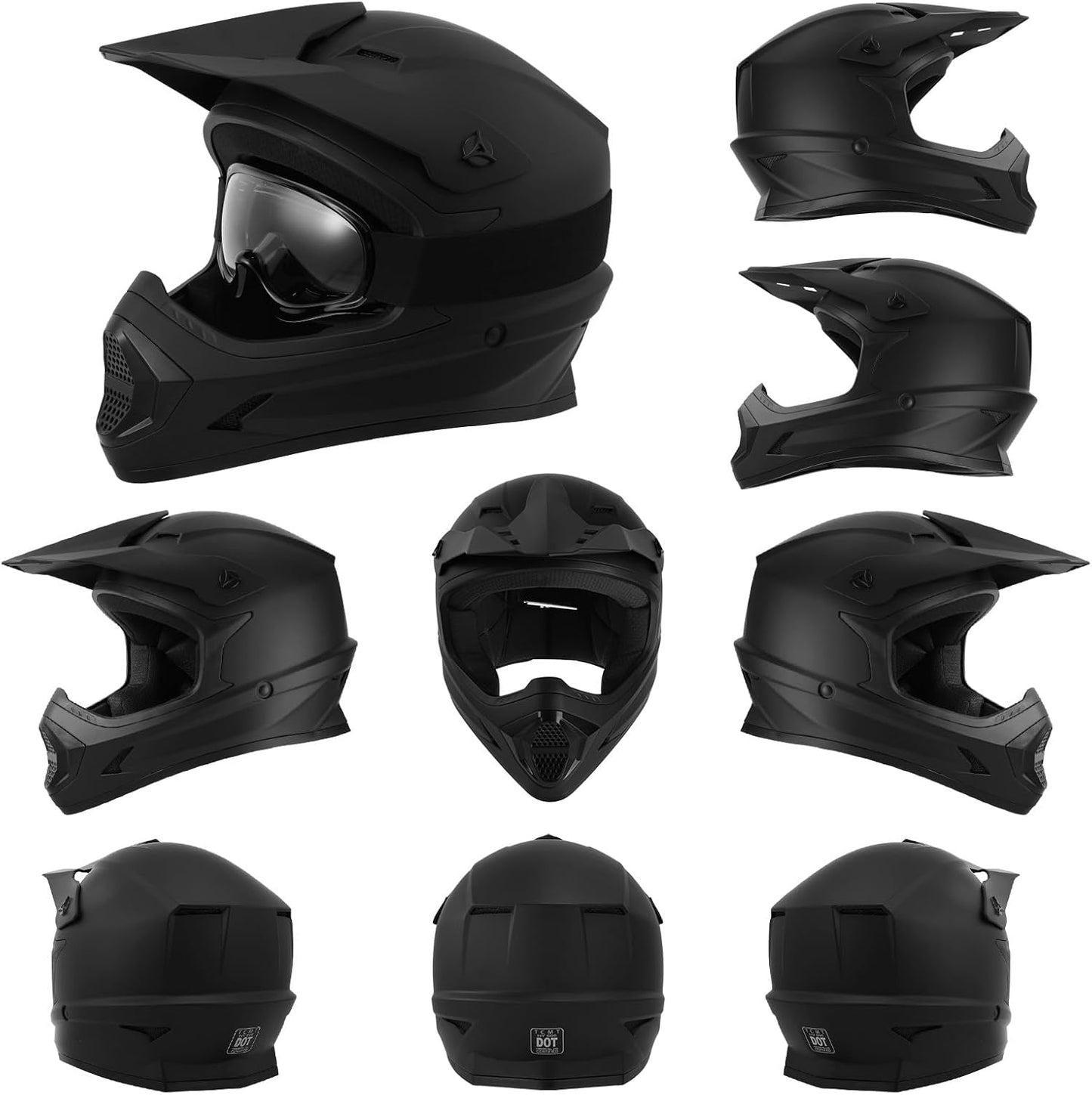 TCMT Dot Youth & Kids Motorcycle Off-Road Helmet Full Face Motocross Street Dirt Bike Mountain Bike BMX MX ATV Helmet+Goggles+Gloves New