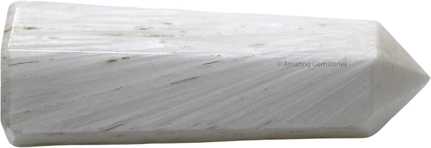 Amazing Gemstone Scolecite Crystal Towers - Natural Healing Crystal Point Obelisk for Reiki Healing and Crystal Grid (2 Inch to 3 Inch)