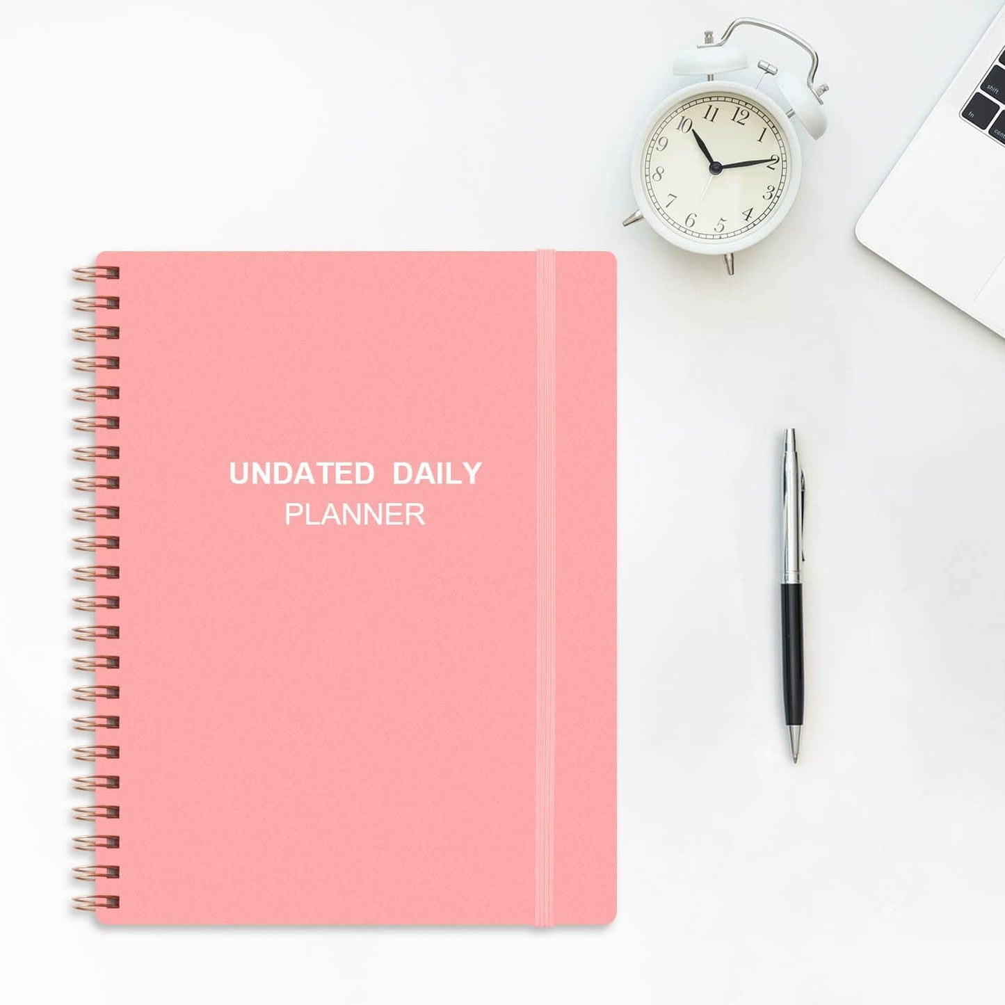 Undated Daily Planner - Undated Planner with Hourly Schedules, Action Items and Follow-up, A4 Daily Organizer Notebook to Increase Productivity, Appointment Book for Time Management, 8.5 × 11 Inch