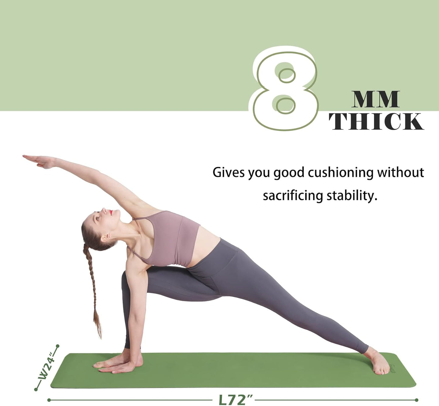 UMINEUX Yoga Mat Extra Thick 1/3'' & 2/5" Non Slip Yoga Mats for Women Eco Friendly TPE Fitness Exercise Mat with Carrying Sling & Storage Bag