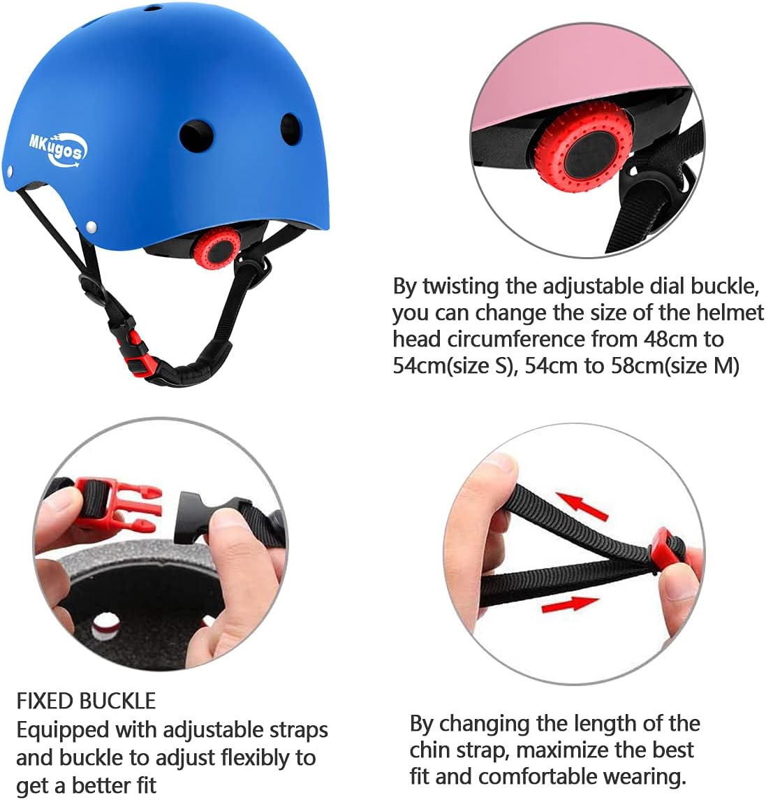 Kids Bike Helmet for Ages 2-14, Adjustable Safety Toddler Helmet with Protective Gear Set, Skateboard Scooter Helmets with Knee Elbow Pads Wrist Guards