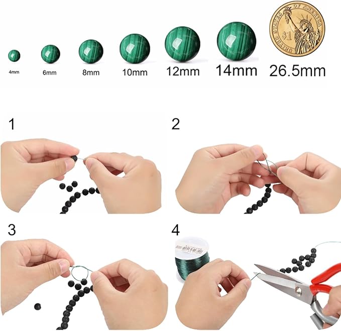 Blue Shell Turquoise Stone Beads Gemstone Round Crystal Energy Jade Beads Stone Beads for Jewelry Making DIY Bracelet Necklace Jewelry Making 1 Strand 15.5inch 60PCS 6MM