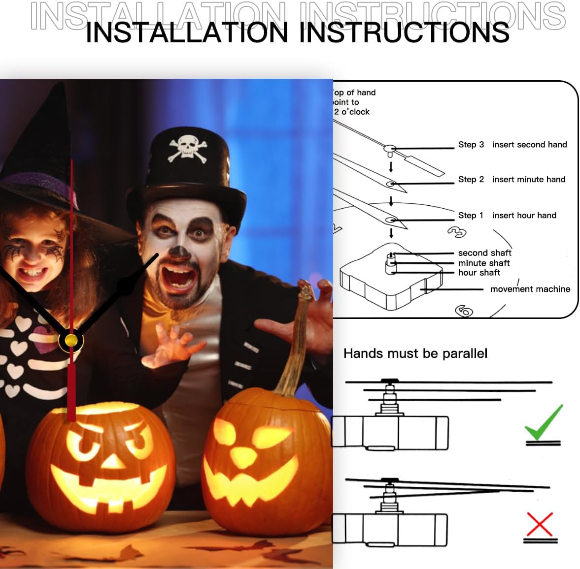 Generic Custom Clocks for Walls Personalized Clocks with Photo Text Logo Customized Round Clock for Birthday Wedding Present Creative, 10inch-25cm