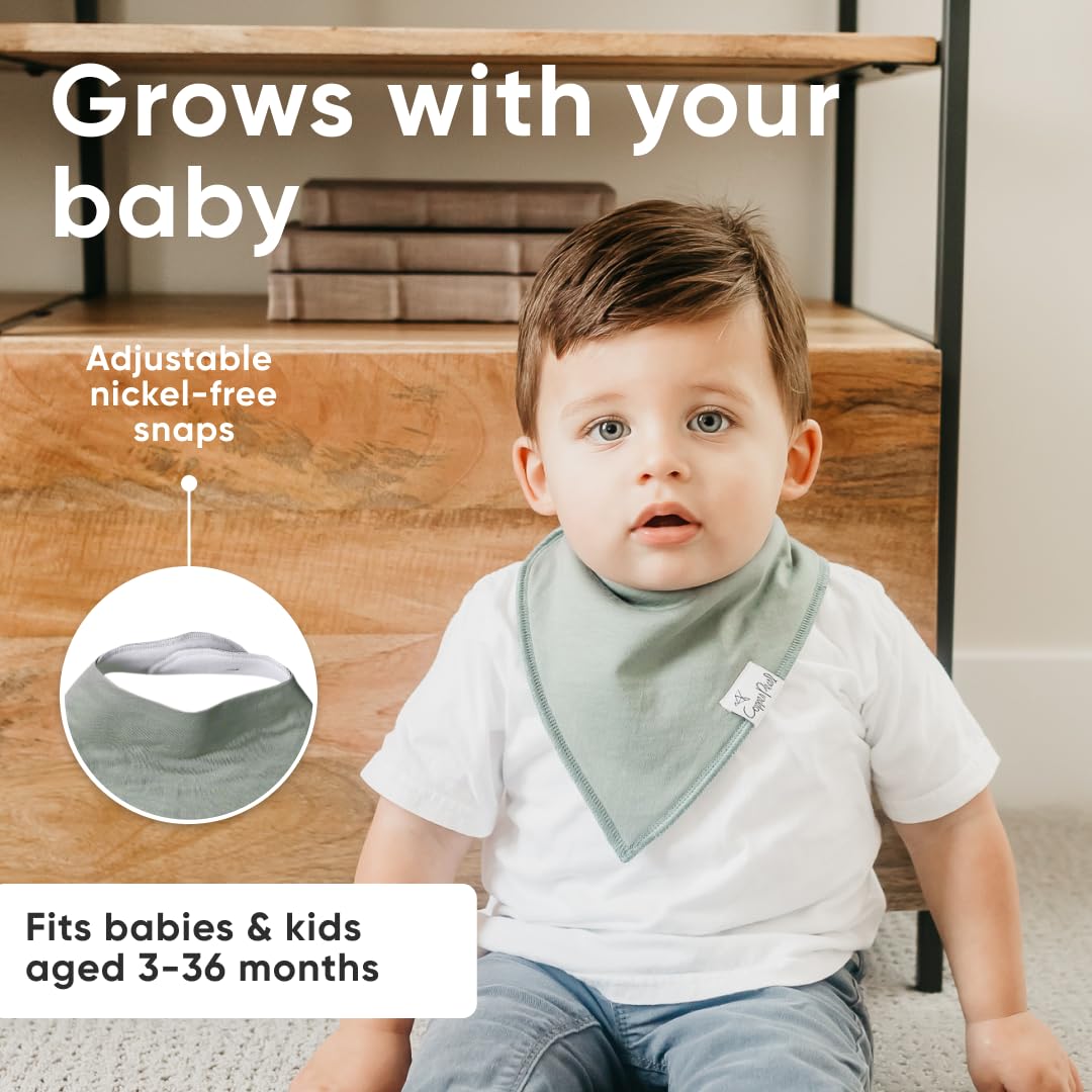 Copper Pearl 4 Pack Soft Cotton Baby Bibs for Drooling and Teething, Absorbent Drool Bibs for Baby Girl and Boy, Adjustable to Fit Newborns to Toddlers, Tons of Styles (Blaze)