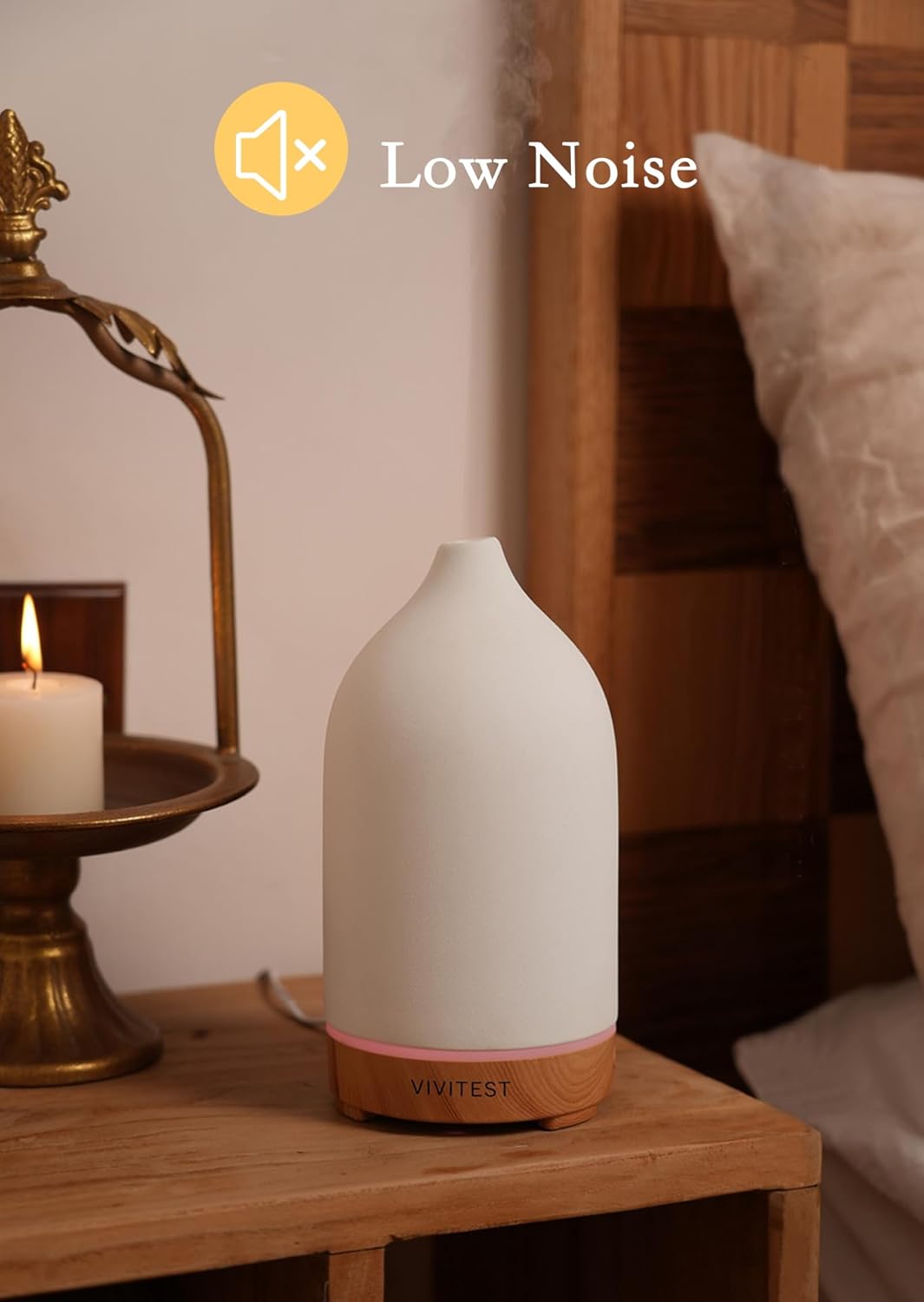 VIVITEST Stone Diffuser,200ML Diffusers for Home,Ultrasonic Aromatherapy Essential Oil Diffuser