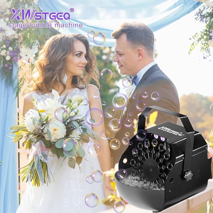 Stage Bubble Machine with Lights, Wireless Remote - Perfect for Weddings, Commercial Performances, Parties, and Carnivals