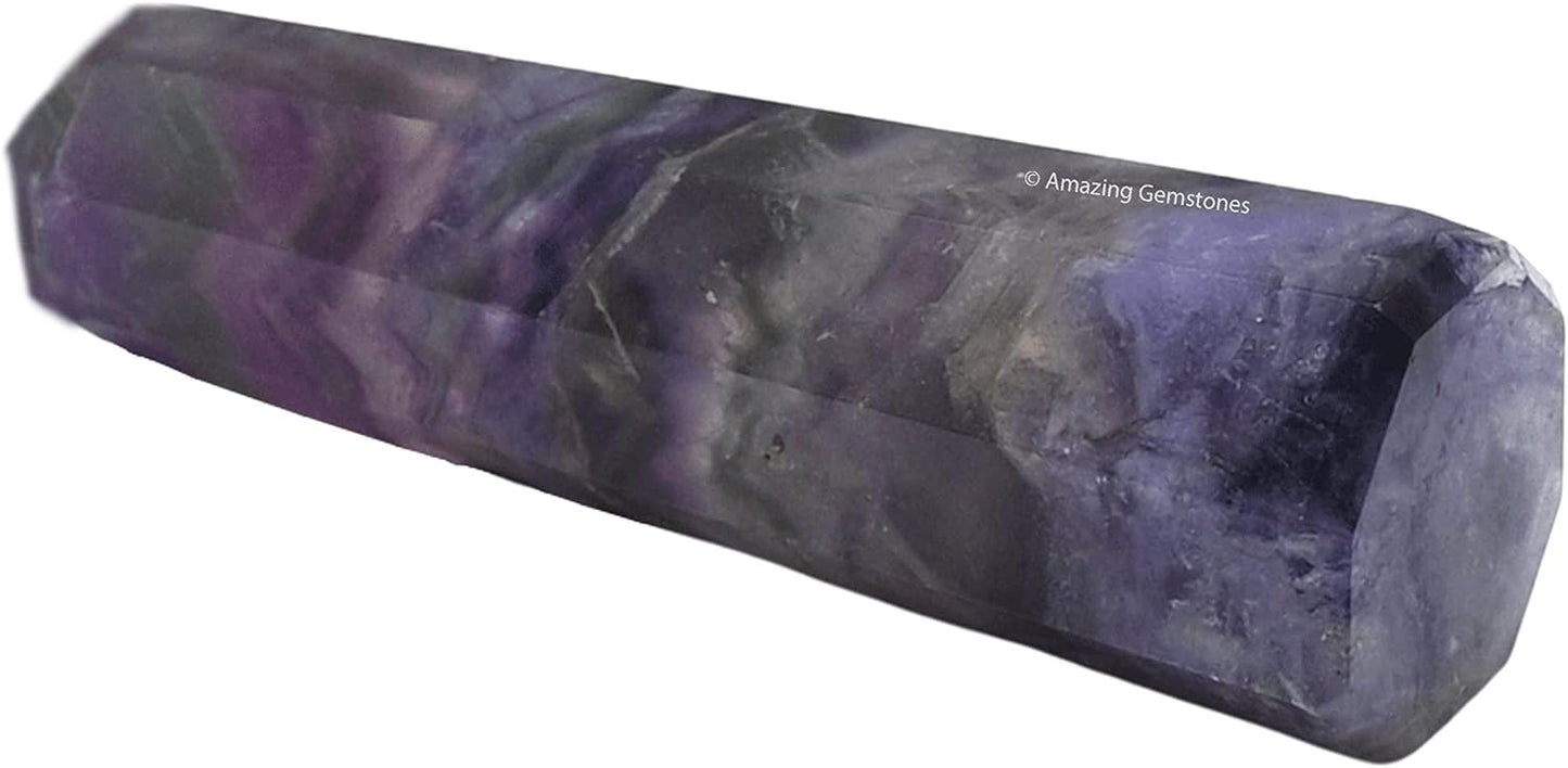 Amazing Gemstone Purple Fluorite Crystal Towers - Natural Healing Crystal Point Obelisk for Reiki Healing and Crystal Grid (3 Inch)