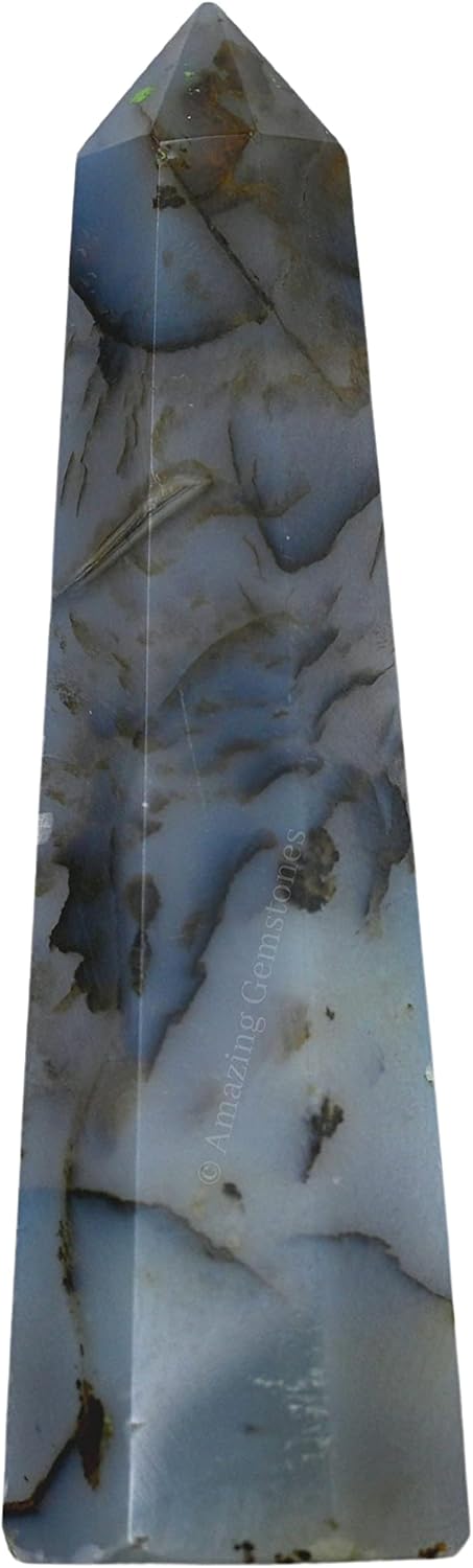 Amazing Gemstone Dendrite Agate Crystal Towers - Natural Healing Crystal Point Obelisk for Reiki Healing and Crystal Grid (2 Inch to 3 Inch)