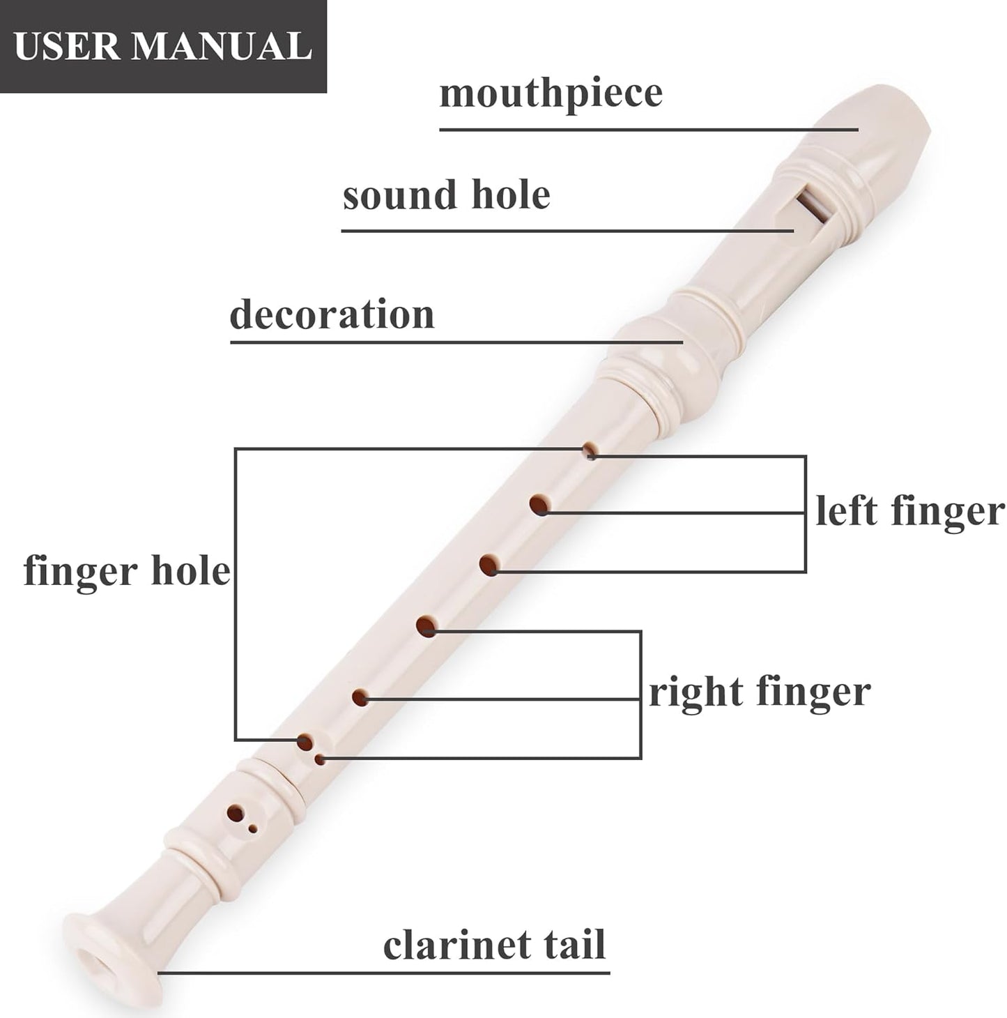 Recorder Instrument for Beginner Kids Adults,8-Hole Soprano Descant Recorder Music Flute with with Cleaning Rod & Leather Case For School Student Home Entertainment(2-Dense Cat)