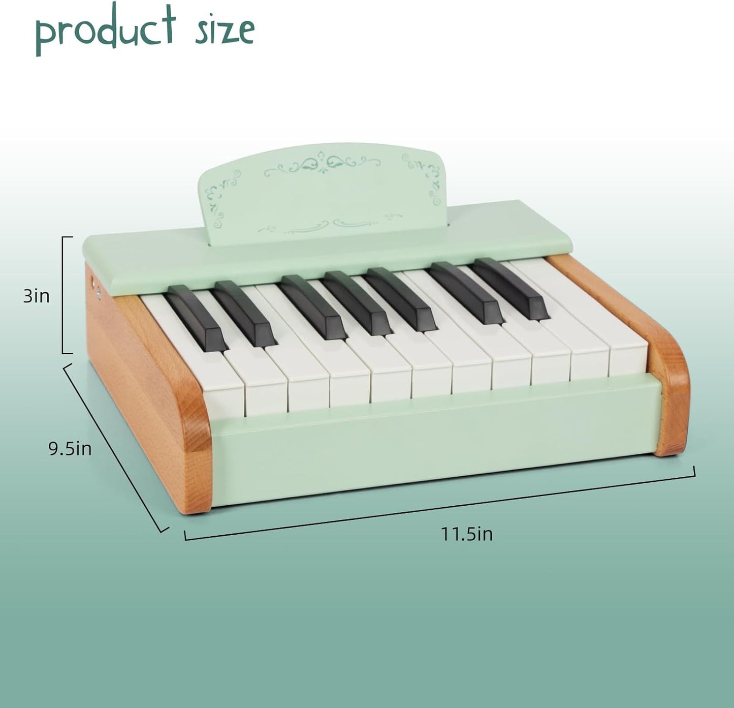 Toy Piano Wooden Piano Keyboard for Toddlers, 18 Keys Digital Piano for Kids, Music Educational Instrument Toy, Wood Gift for 3+ Girls and Boys