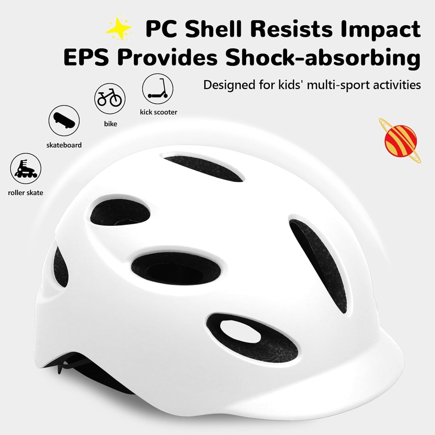 Kids/Youth Bike Helmet for Boys Girls and Teens, Adjustable and Multi-Sport for Bicycle, Kick Scooter, Skateboard, Roller/Inline Skate