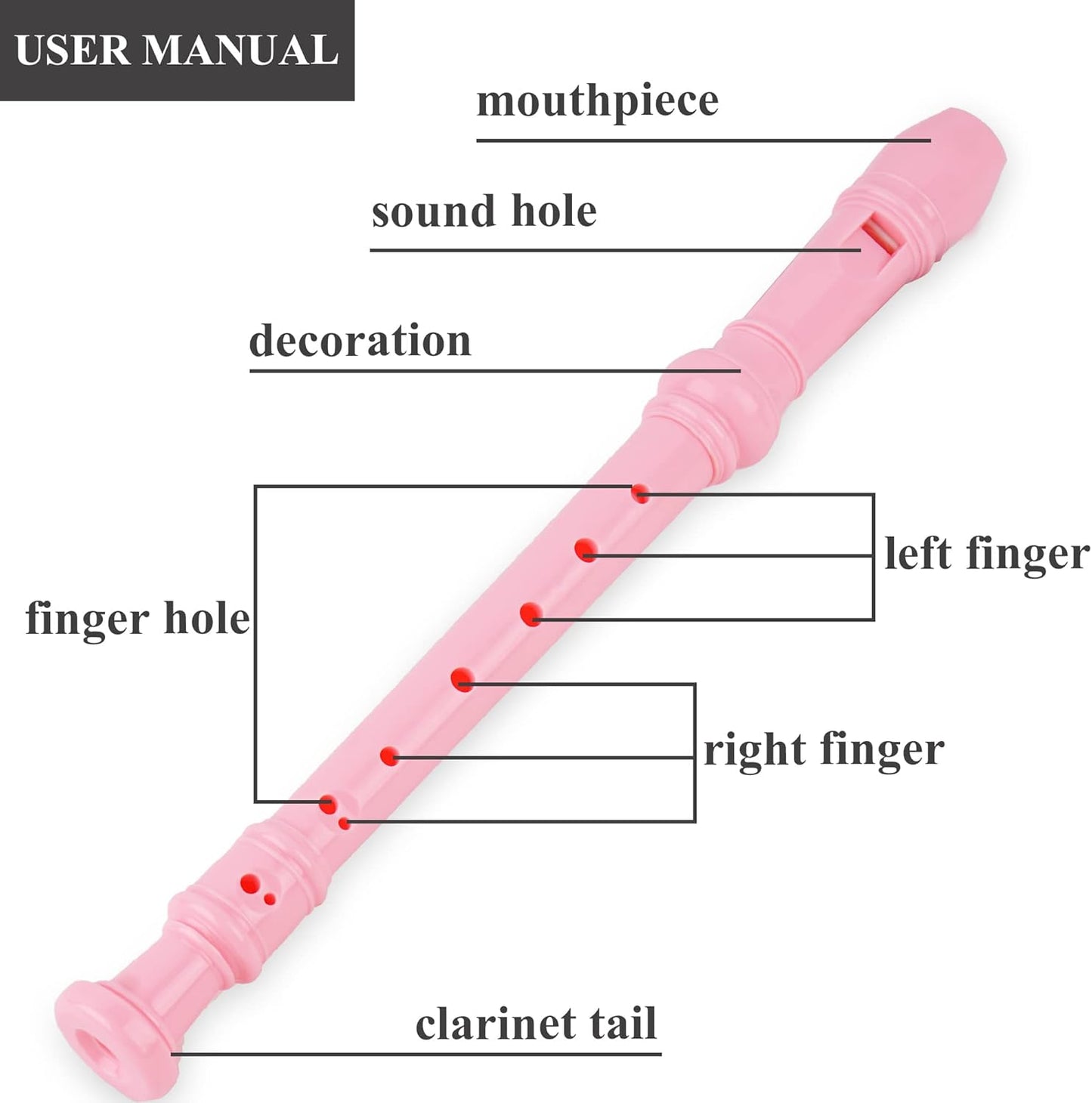 Recorder Instrument for Beginner Kids Adults,8-Hole Soprano Descant Recorder Music Flute with with Cleaning Rod & Leather Case For School Student Home Entertainment(4-Pink Unicorn Flamingo)