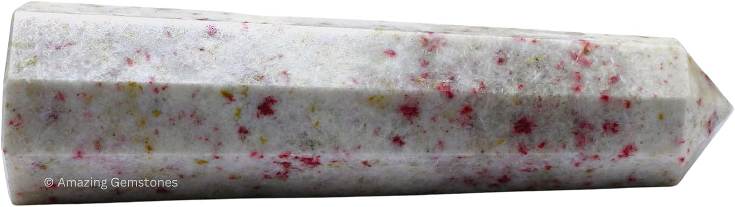 Amazing Gemstone Cinnabarite Crystal Towers - Natural Healing Crystal Point Obelisk for Reiki Healing and Crystal Grid (3 Inch)