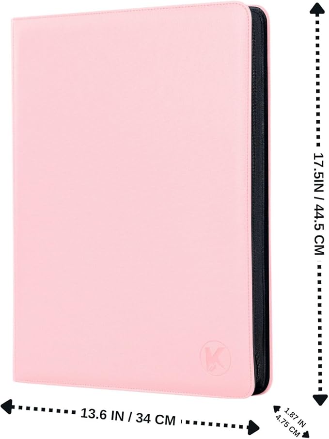 1000+ Pockets Trading Card Binder, 16-Pocket Card Ablum Compatible with MTG,Sports Cards & Other Standard Size Trading Cards (Pink)