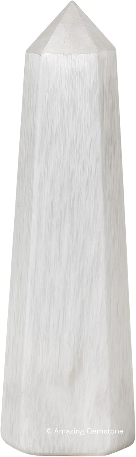Amazing Gemstone Scolecite Crystal Towers - Natural Healing Crystal Point Obelisk for Reiki Healing and Crystal Grid (2 Inch to 3 Inch)