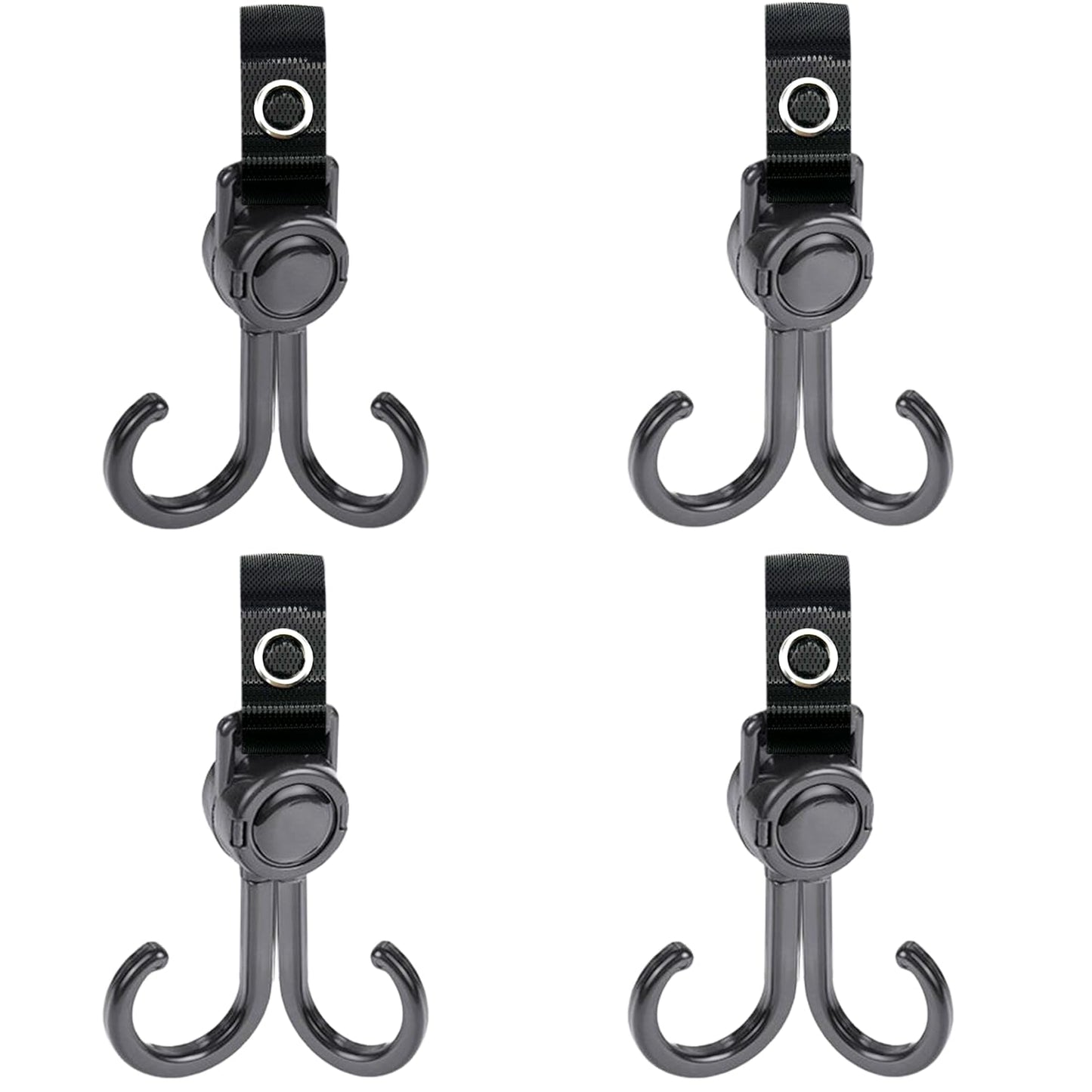 Double Stroller Hooks, 4 Pack Car Seat Hook, Adjustable Hook, Stroller Hanger Hook, Stroller Organizer Hook, Seat Headrest Hook, Universal Stroller Organizer
