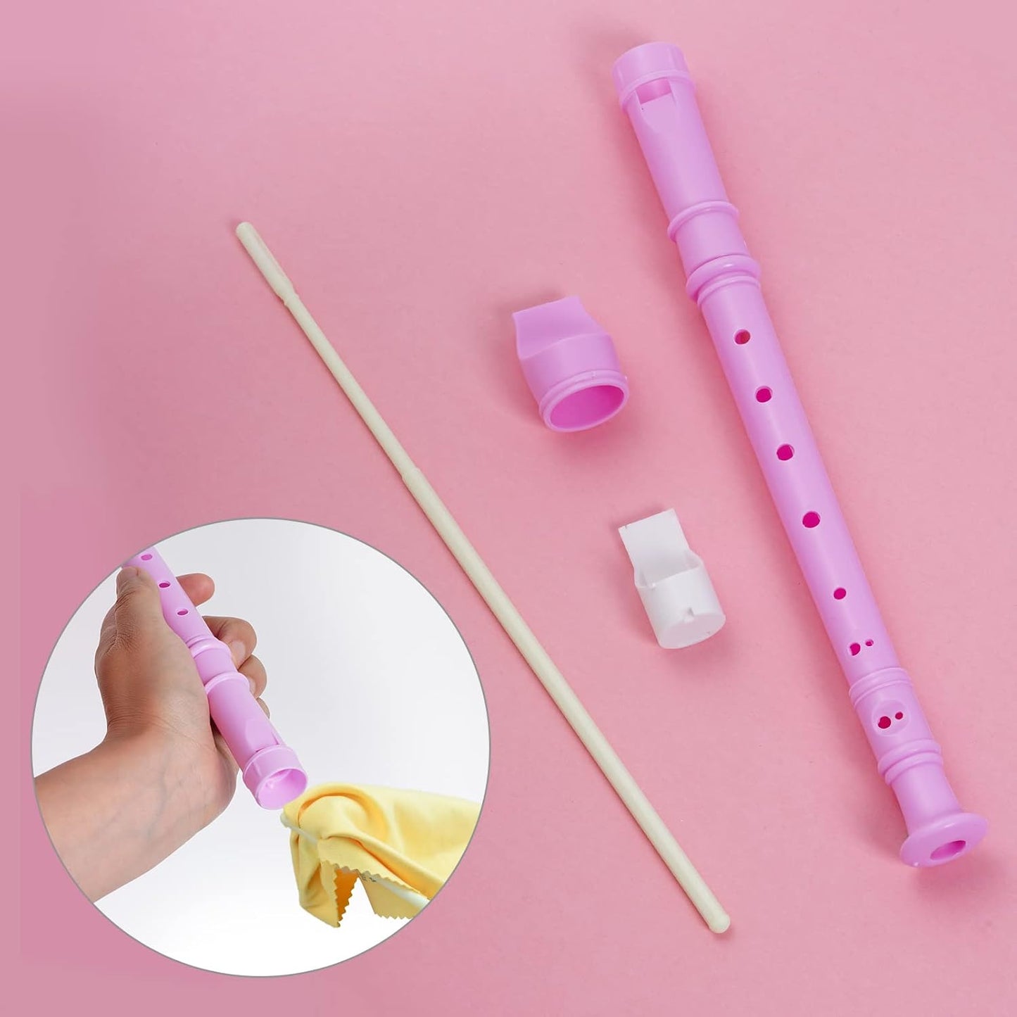 3 Pack 8 Hole Soprano Recorders Descant Flute With Cleaning Rod German Style for Beginner Graduation or Back to School Gift (dark blue, green, pink)