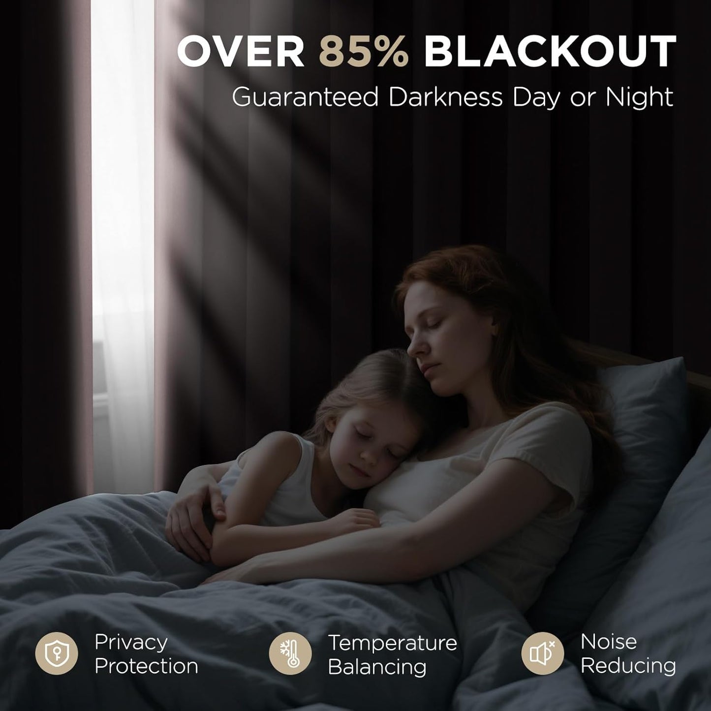 Joydeco Blackout Curtains 95 Inches Long 1 Panel, Thermal Insulated Long Curtains& Drapes 1 Piece, Room Darkening Grommet Drapes for Living Room Bedroom Window (W70 x L95 Inch, Chocolate)