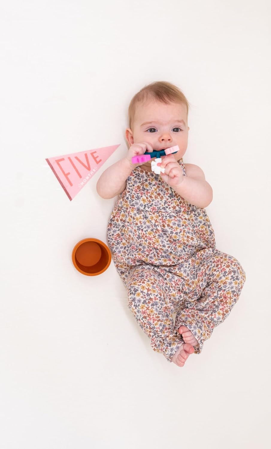 Lucy Darling Petit Milestone Pennants – Baby Monthly Milestone Pennant Flags – Newborn Photo Props & Felt Nursery Decor – Keepsake Banner Set for Baby Photos - Blushing Meadow