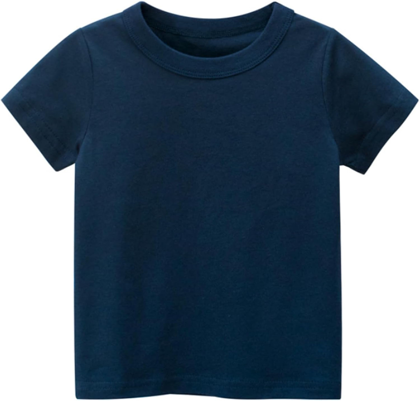 4-Pack Toddler Boys T-Shirts Solid Color Short Sleeve Tees Summer Crewneck Tops