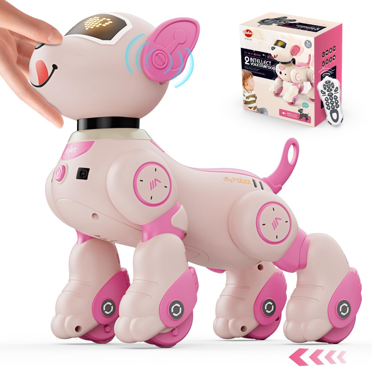 VATOS Robot Dog Toy for Kids, Voice & 2.4GHz Remote Control Robot Pet with Interactive Touch Sensors, Over 20+ Responses, Program Mode, Robotic Puppy Toy for Kids Boys & Girls