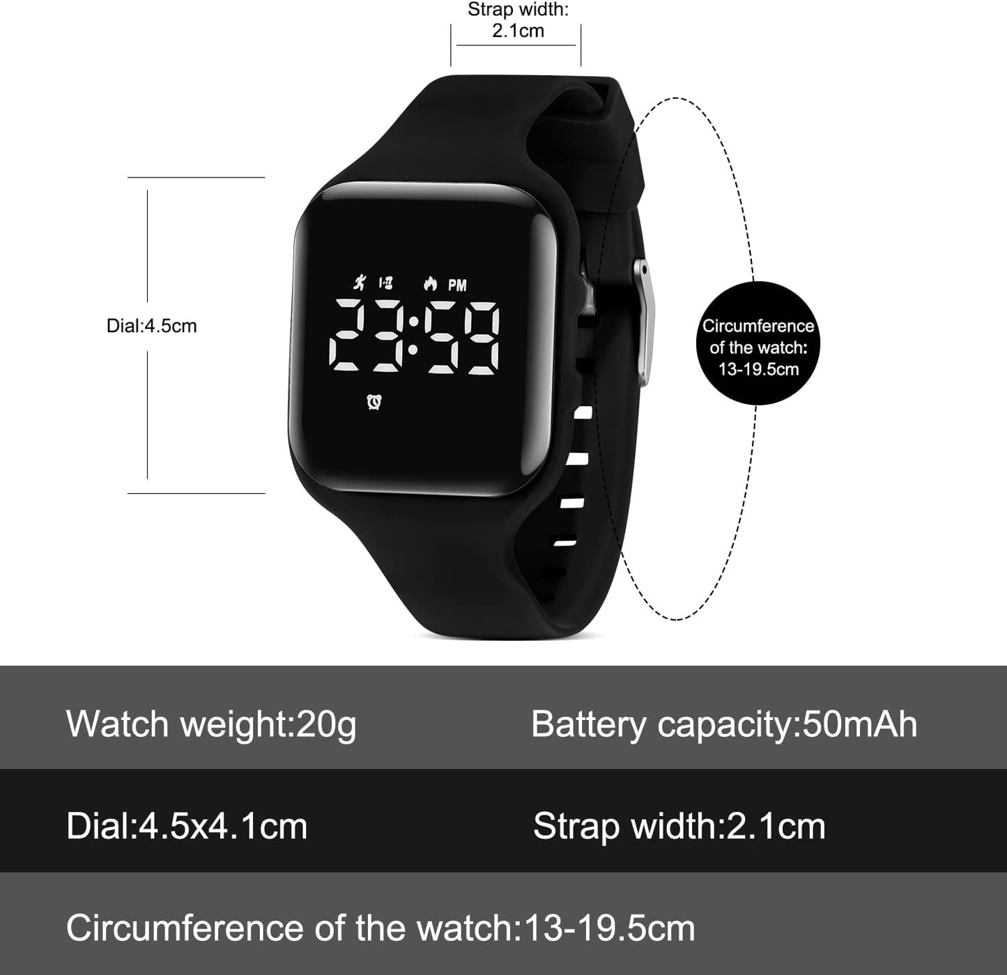 Kids Watches for Girls Boys Digital Sport Watch with Step Counter Pedometer Vibration Alarm Clock, No App Waterproof Fitness Tracker Kids Watch Boys Girls Teens Students Ages 5-16