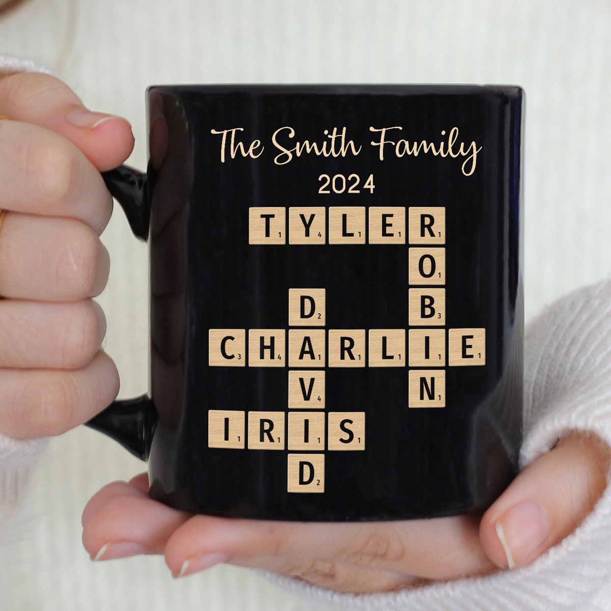 Trending Custom Family Forever Linked Together Crossword Puzzle Art Personalized Mug, Gift For Brothers, Sisters, Siblings, Family Member on Birthday Christmas